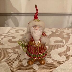Patience Brewster Krinkles Santa Jeweled Trinket Box Ornament Christmas Decor
